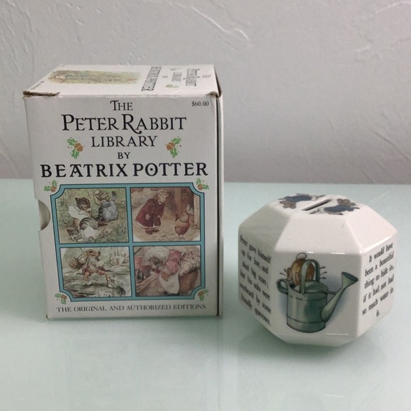 The Peter Rabbit Library by Beatrix Potter books and ceramic coin bank EUC - Picture 5 of 10